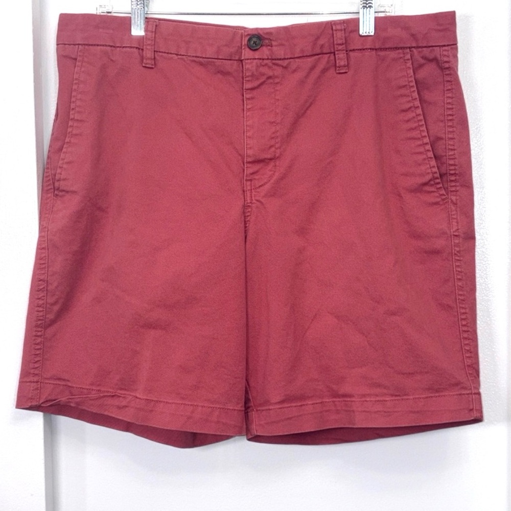 Chaps Red Stretch Slash Pockets Button &‎ Zip Closure Denim Men's Shorts Size 36